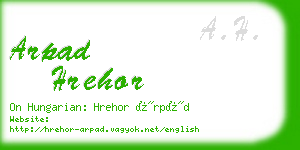 arpad hrehor business card
